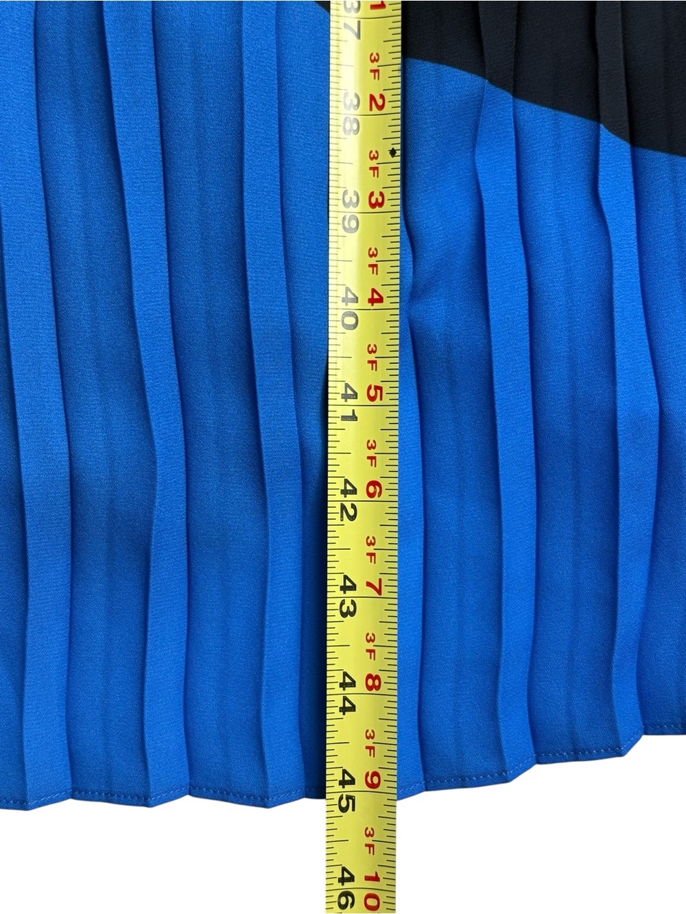 Banana Republic Pleated Chevron Midi Dress Vibrant Blue Size 4 *Flaw/Read - Picture 8 of 10